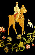 Malkah's embroidered horse adn rider.