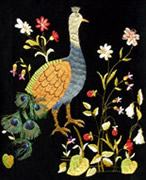 Embroidered peacock.